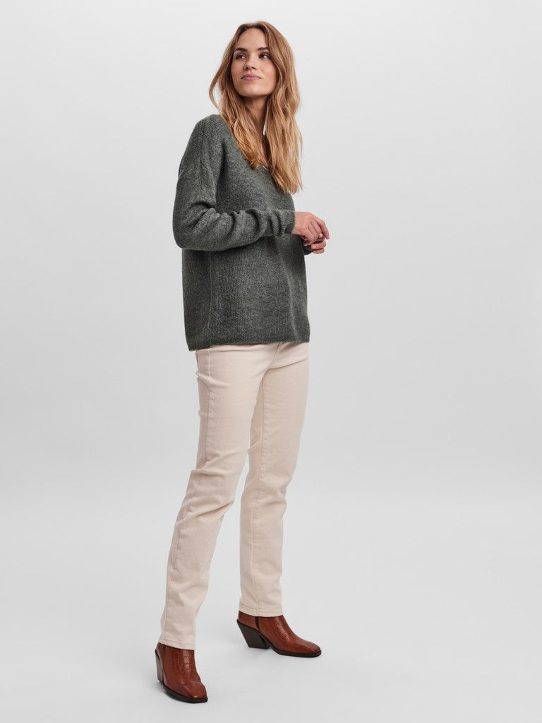VMCREWLEFILE LS V-NECK BLOUSE