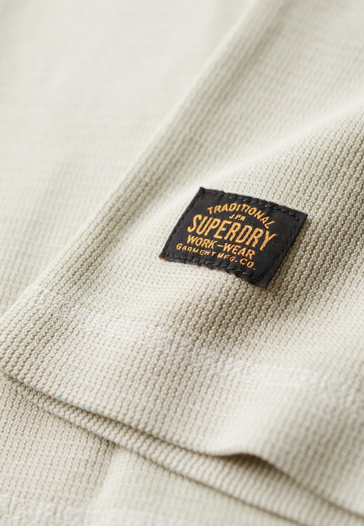 WAFFLE LONG SLEEVE HENLEY TOP