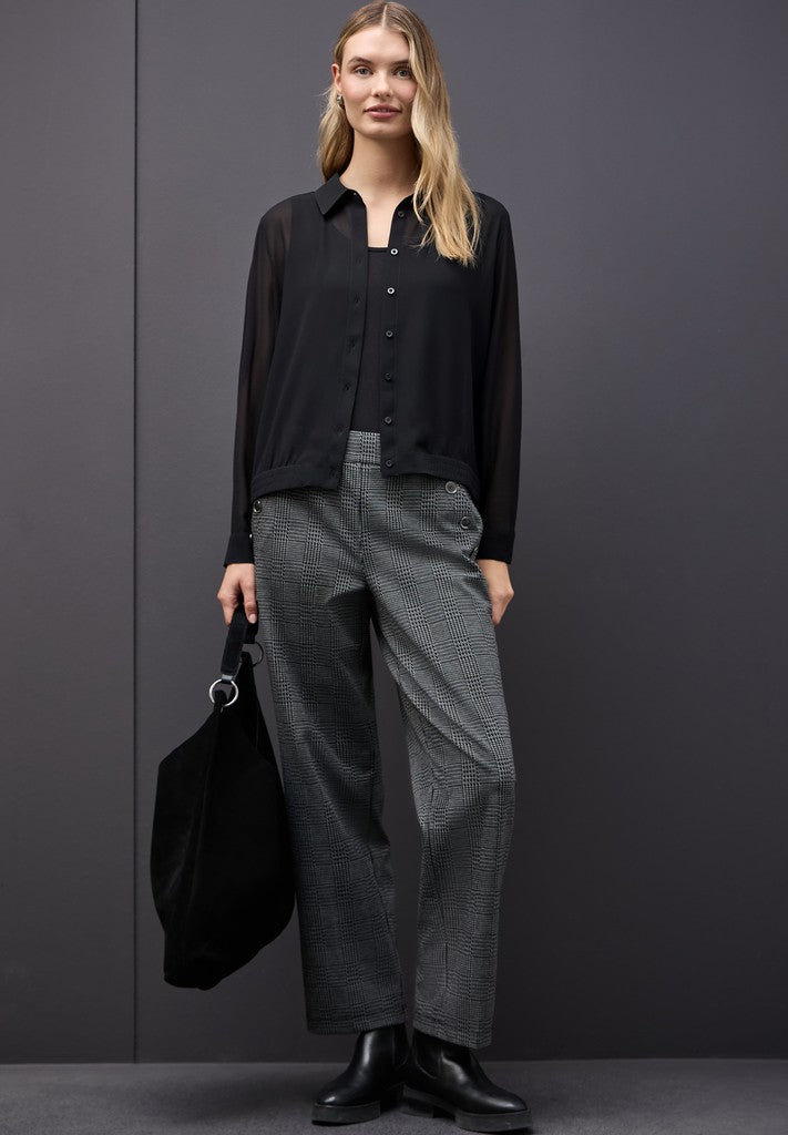 Chiffon buttoned shirtcollar b