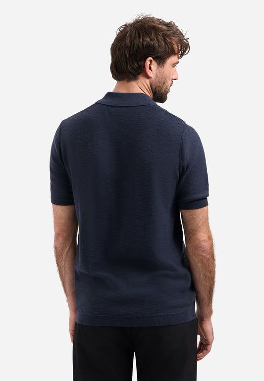 Pullover Short Sleeve V-Polo Slub