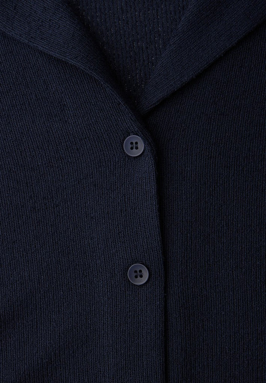 knit look jacket w.bowling col
