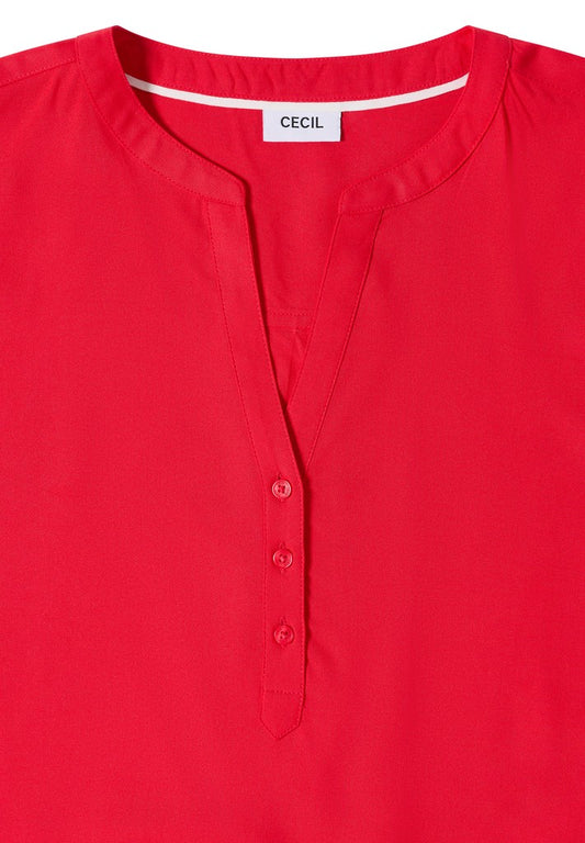 NOS Solid Splitneck Blouse