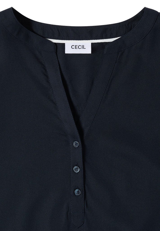 NOS Solid Splitneck Blouse