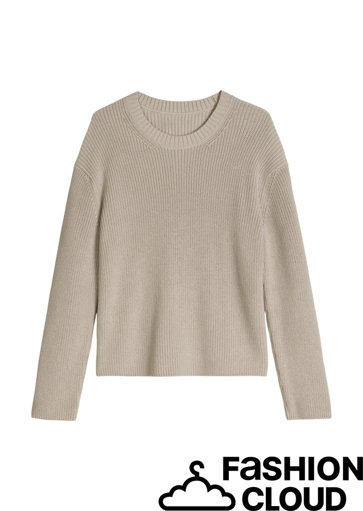 Pullovers, LSL, Round-Neck, Slits