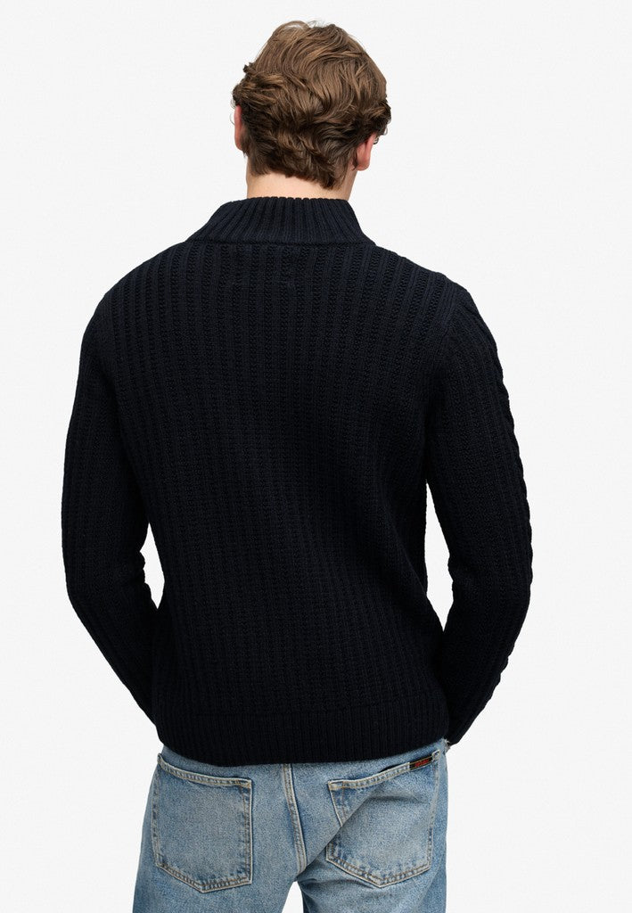 JACOB CABLE HALF ZIP KNIT