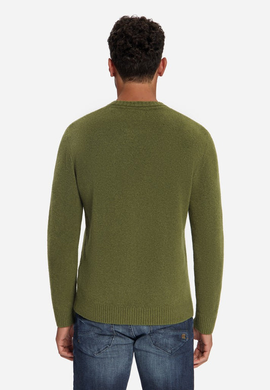 Pullover Crew Neck Melange Light Weight with Wool