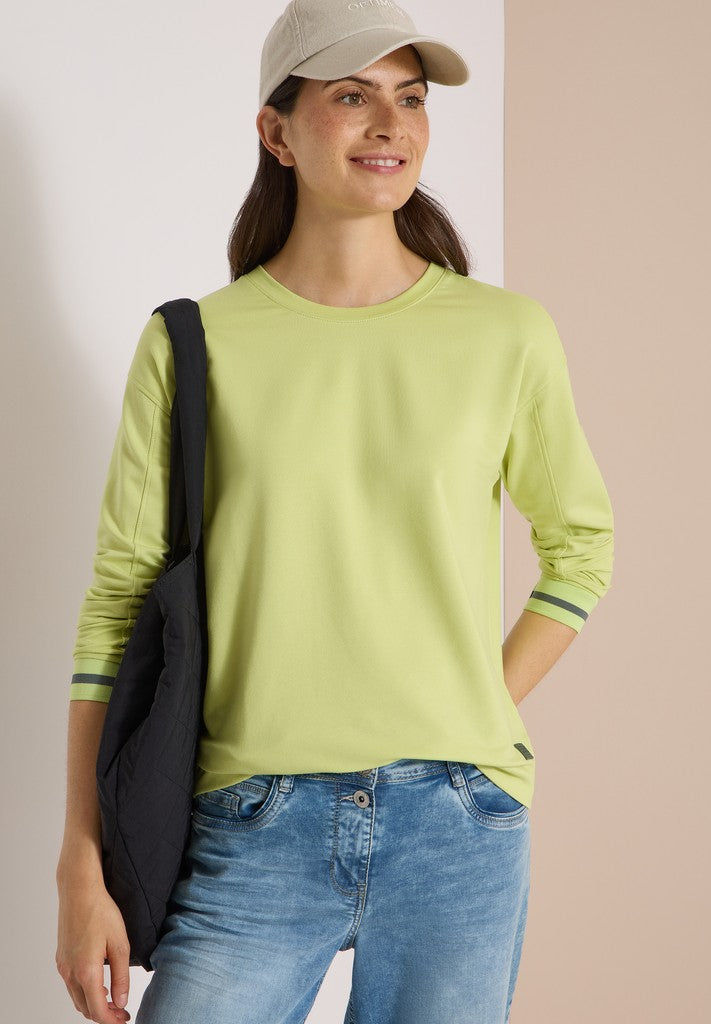 Solid Shirt with Striped Cuffs