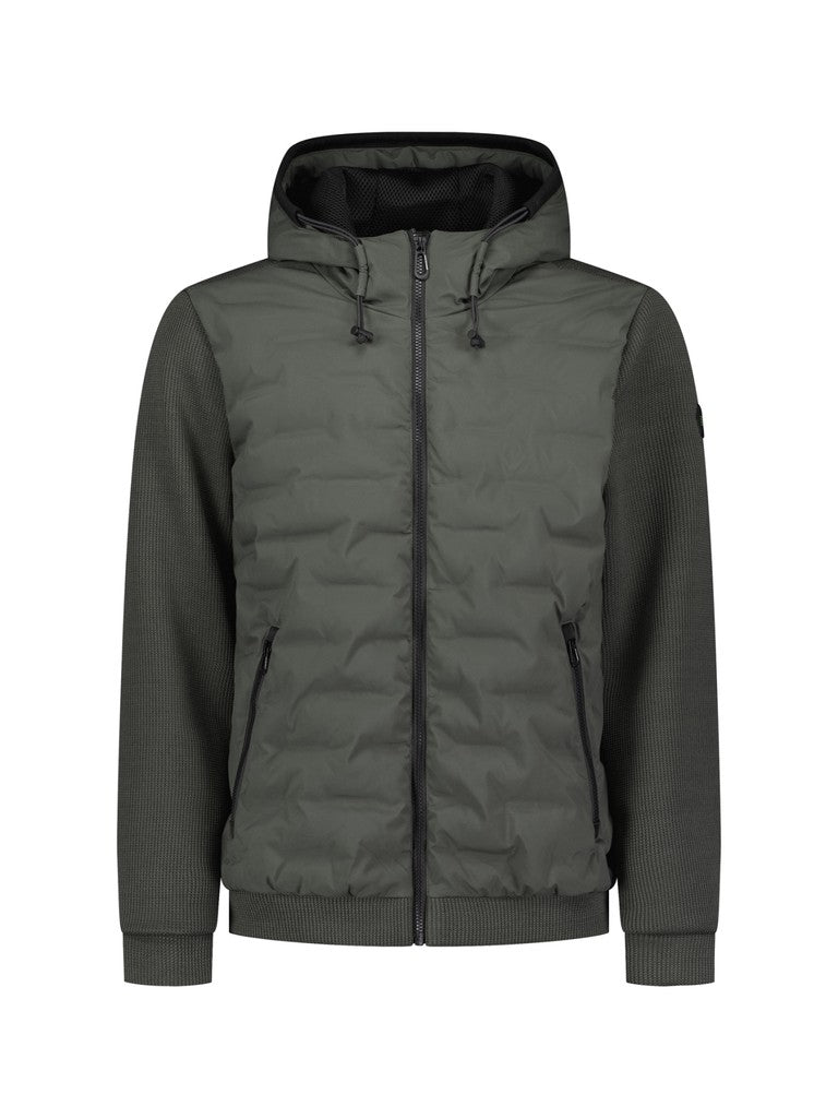 Jacket Short Fit Sealed Hooded Knitted Mix