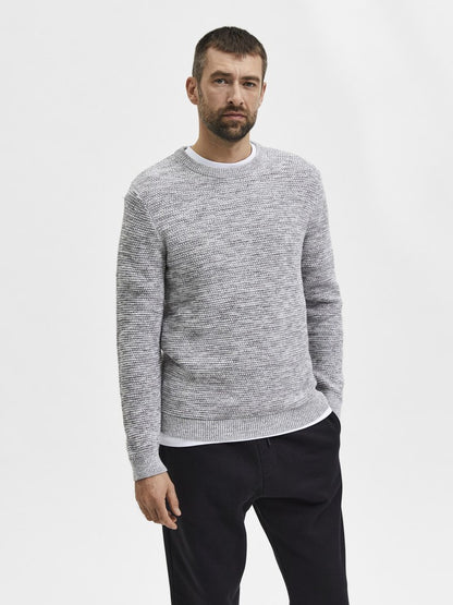 SLHVINCE LS KNIT BUBBLE CREW N