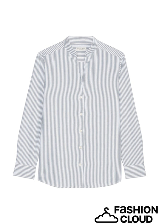 Blouse, stand-up collar, long