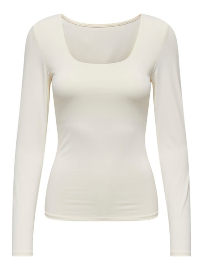 ONLEA L/S 2-WAY DEEP NECK TOP
