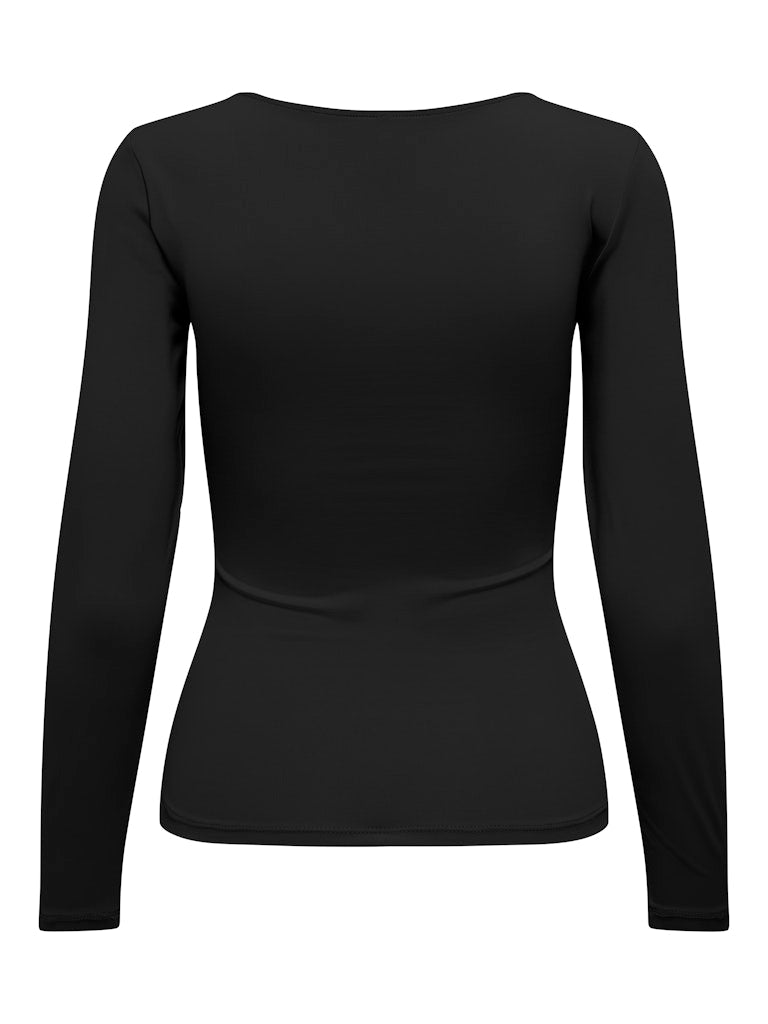 ONLEA L/S 2-WAY DEEP NECK TOP