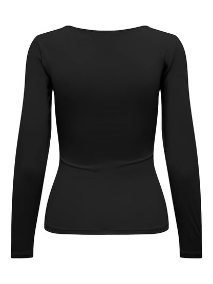 ONLEA L/S 2-WAY DEEP NECK TOP