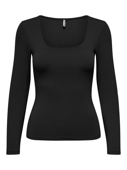ONLEA L/S 2-WAY DEEP NECK TOP