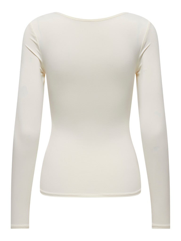 ONLEA L/S 2-WAY DEEP NECK TOP