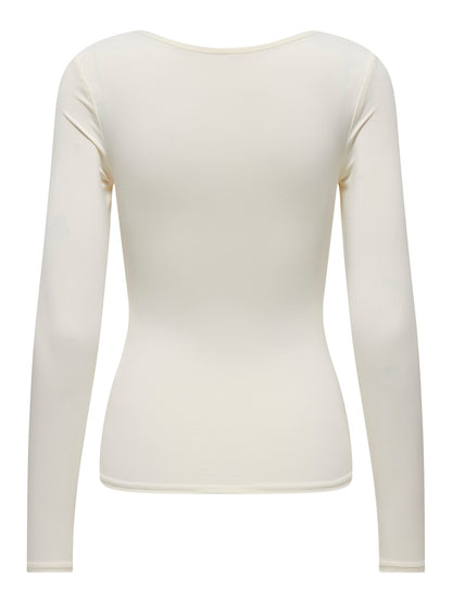 ONLEA L/S 2-WAY DEEP NECK TOP