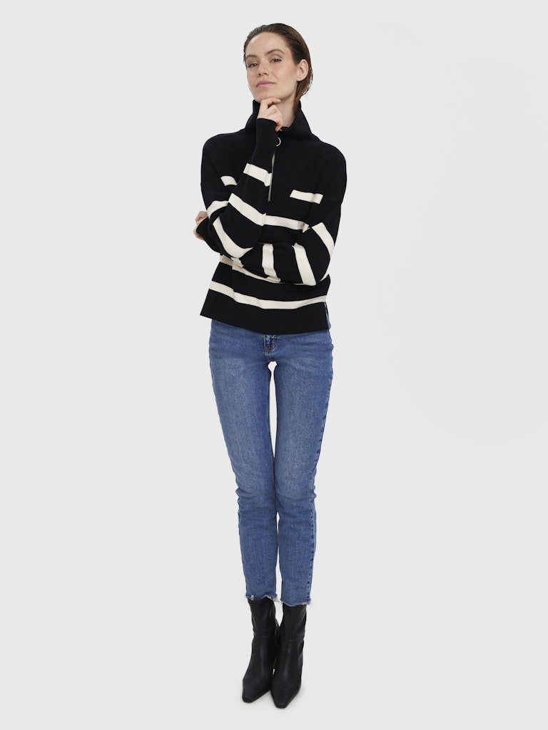 VMSABA STRIPE LS HIGHNECK BLOU