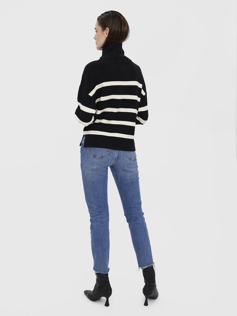 VMSABA STRIPE LS HIGHNECK BLOU