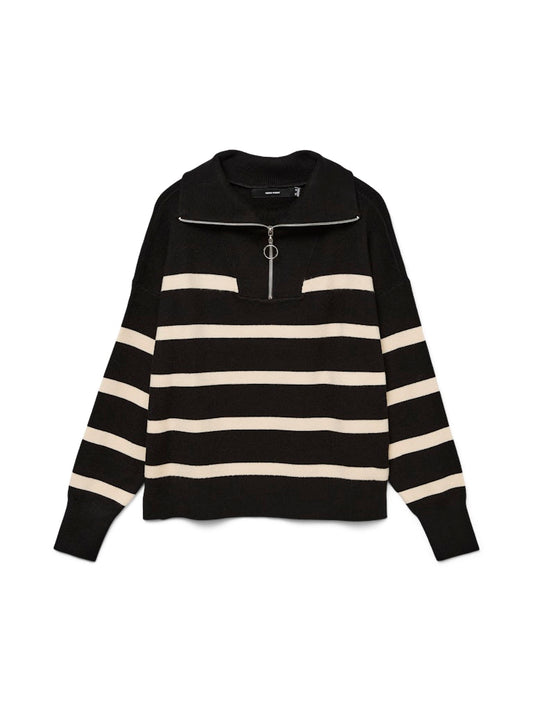 VMSABA STRIPE LS HIGHNECK BLOU