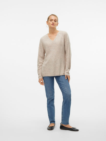 VMCREWLEFILE LS V-NECK BLOUSE