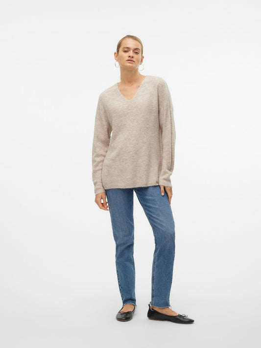VMCREWLEFILE LS V-NECK BLOUSE