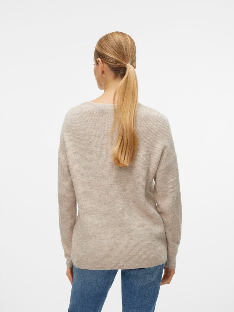 VMCREWLEFILE LS V-NECK BLOUSE