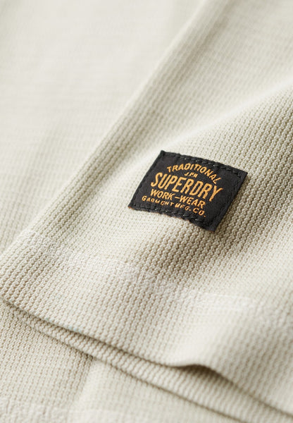WAFFLE LONG SLEEVE HENLEY TOP