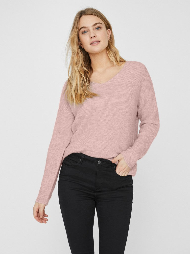 VMCREWLEFILE LS V-NECK BLOUSE