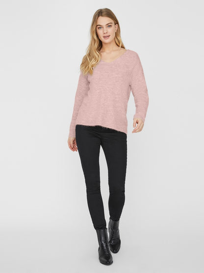 VMCREWLEFILE LS V-NECK BLOUSE
