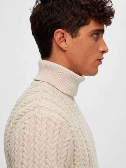 SLHBRAI LS KNIT CABLE ROLL NEC