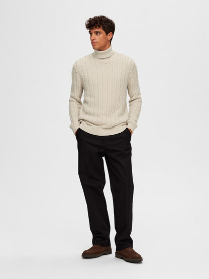 SLHBRAI LS KNIT CABLE ROLL NEC