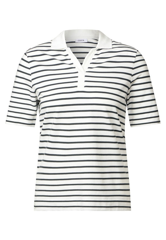 Stripe PiquÃ©e Polo Shirt