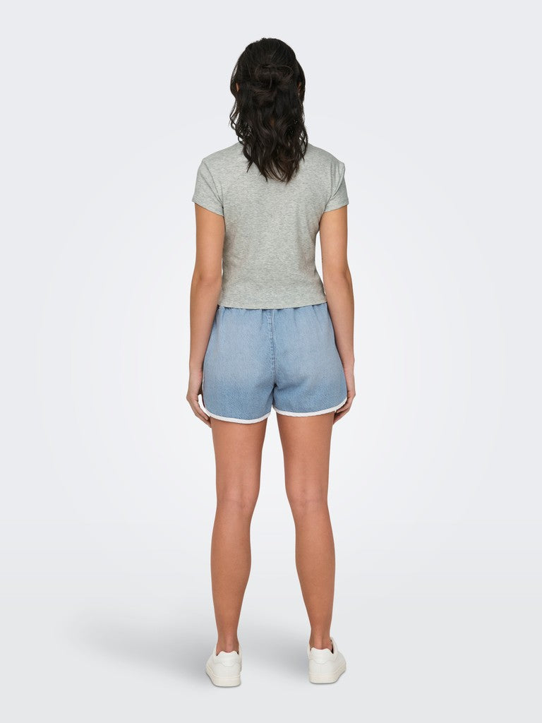 ONLELINA S/S O-NECK SHORT TOP
