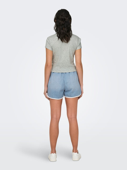 ONLELINA S/S O-NECK SHORT TOP