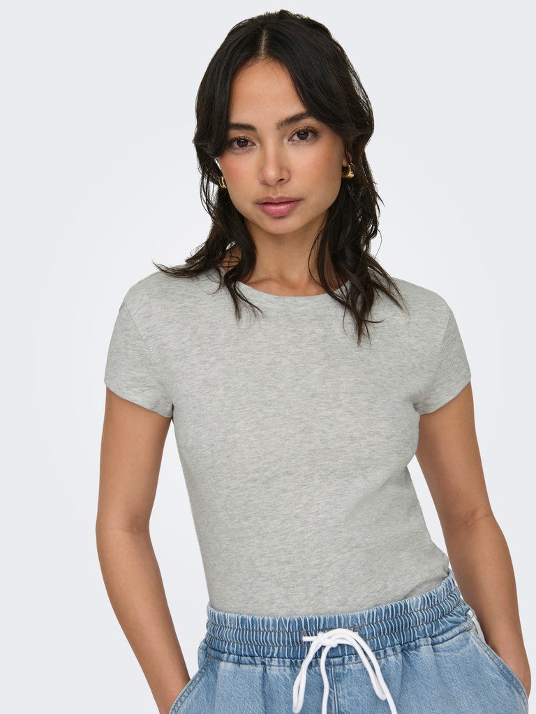 ONLELINA S/S O-NECK SHORT TOP