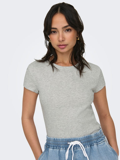 ONLELINA S/S O-NECK SHORT TOP