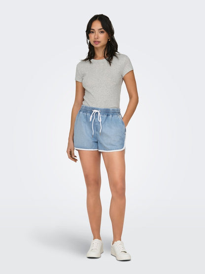 ONLELINA S/S O-NECK SHORT TOP