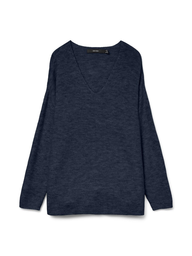 VMCREWLEFILE LS V-NECK BLOUSE