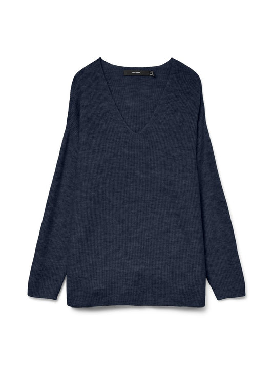 VMCREWLEFILE LS V-NECK BLOUSE