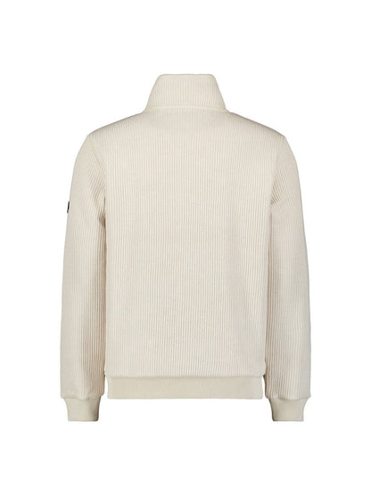 Sweater Full Zip Stand Up Collar Bonded Knit