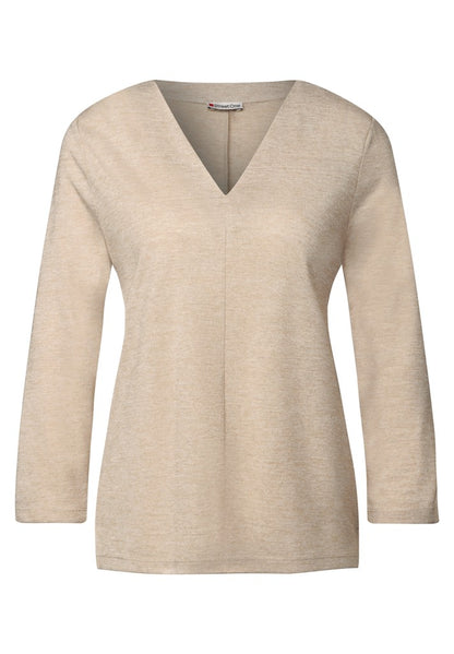 linen look v-neck shirt