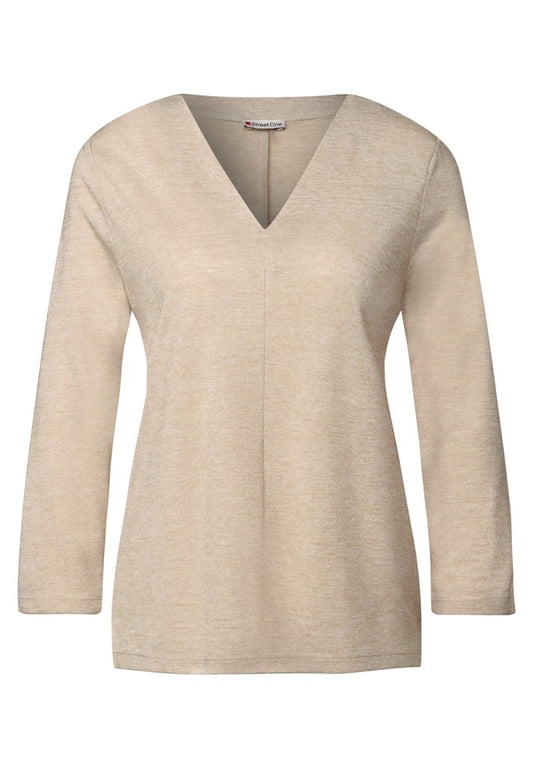 linen look v-neck shirt