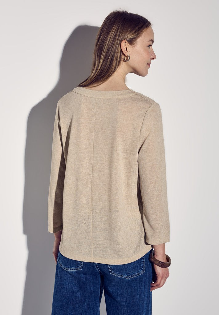 linen look v-neck shirt