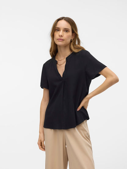 VMMYMILO SS V-NECK TOP WVN GA