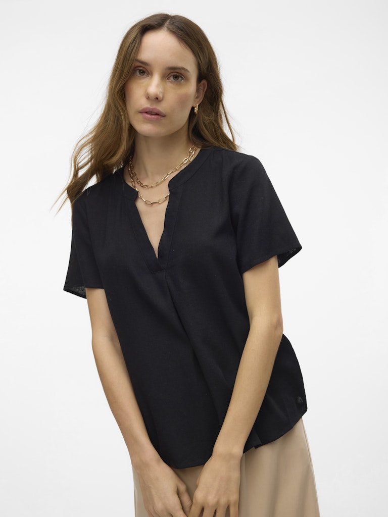 VMMYMILO SS V-NECK TOP WVN GA