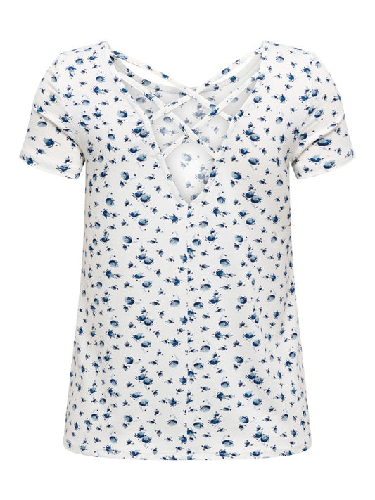 ONLBERA BACK LACE UP S/S TOP JRS NO