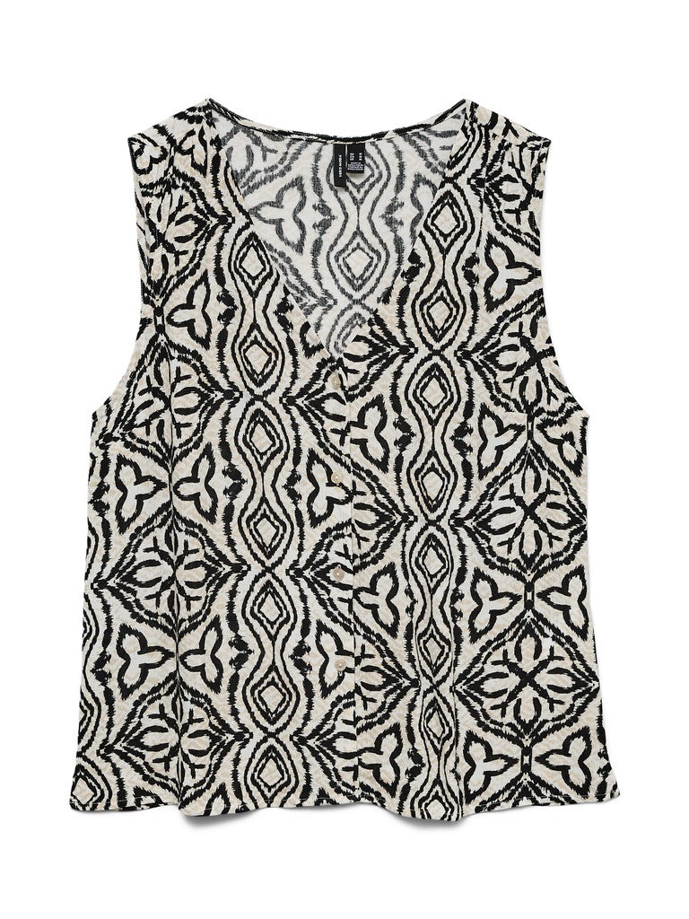 VMMENNY SL V-NECK TOP WVN BOO
