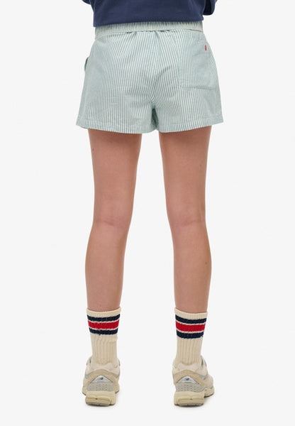 COTTON STRIPE ELASTIC SHORT