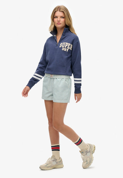 COTTON STRIPE ELASTIC SHORT