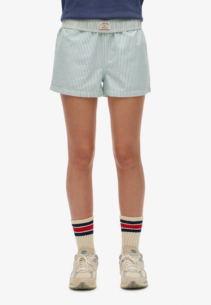 COTTON STRIPE ELASTIC SHORT